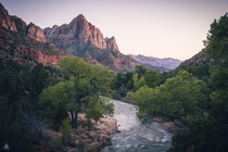 Classic view of Zion National Park 