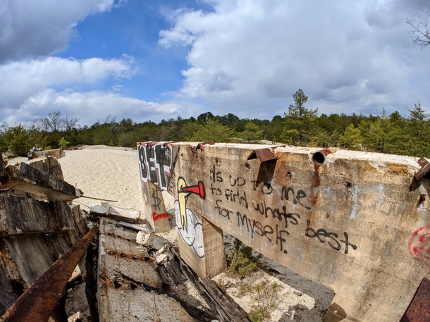  Abandoned concrete ruins with graffiti