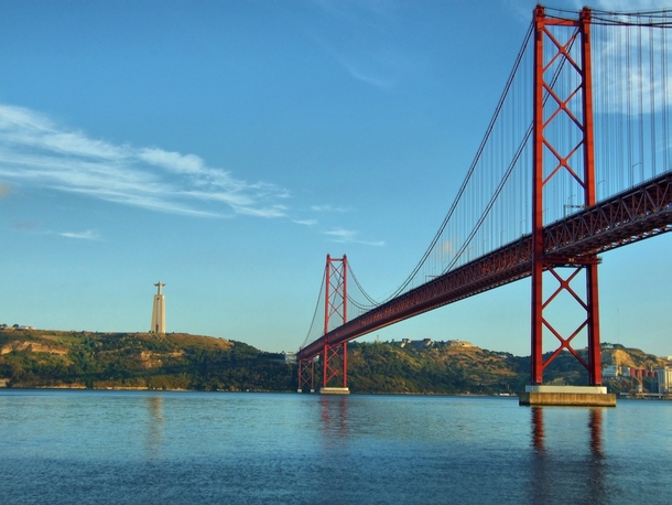  de Abril Brigde across the Tagus river in Lisbon Portugal 