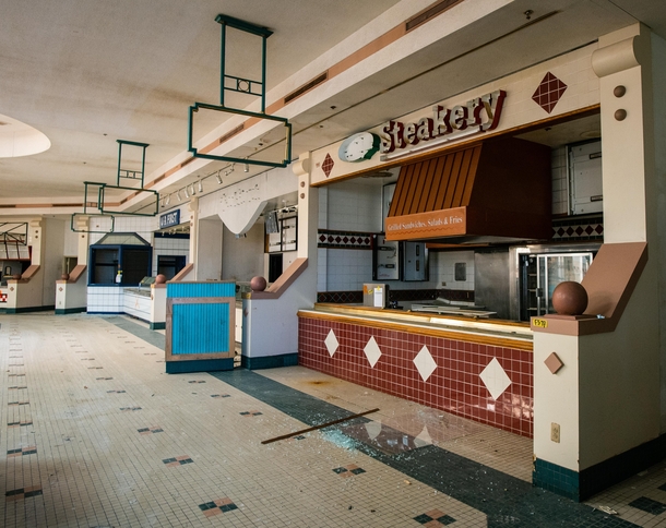  Food court at the now-demolished Summit Place Mall in Waterford Michigan Shuttered in 
