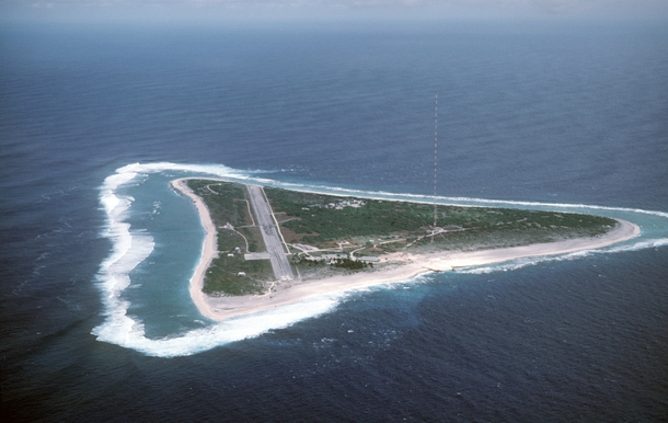  ft tall KW LORAN-C mast on isolated Pacific atoll of Marcus Island - one of the most powerful transmitters ever built  album and description in comments including original  ft tall mast
