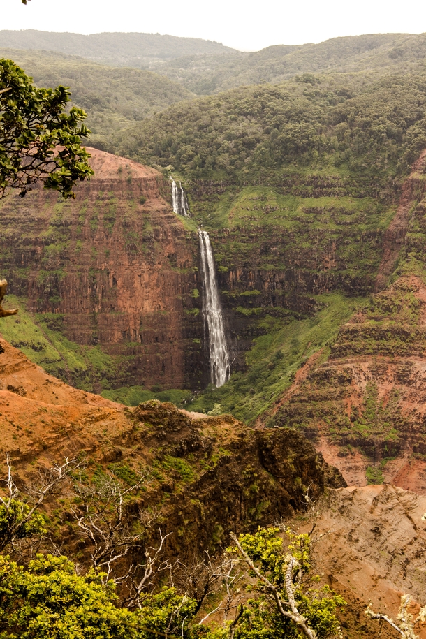  ft tall Waipoo Falls Waimea Canyon Kauai HI  OC