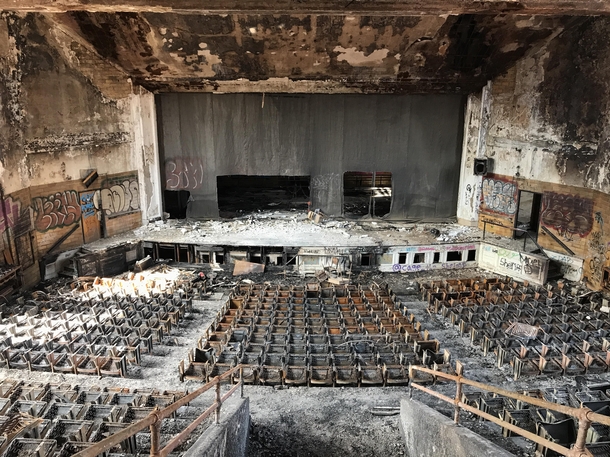  Horace Mann high school auditorium it used to be in pretty great condition for being abandoned Sadly I didnt get to see it in its original state arsonists had set fire to it about a week prior Sad when people destroy the beauty of whats abandoned