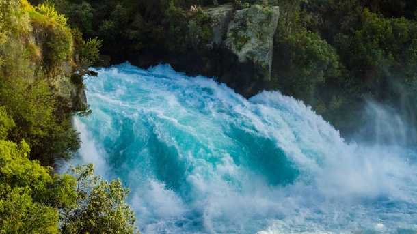  litres of crystal clear water Huka Falls Taupo New Zealand 