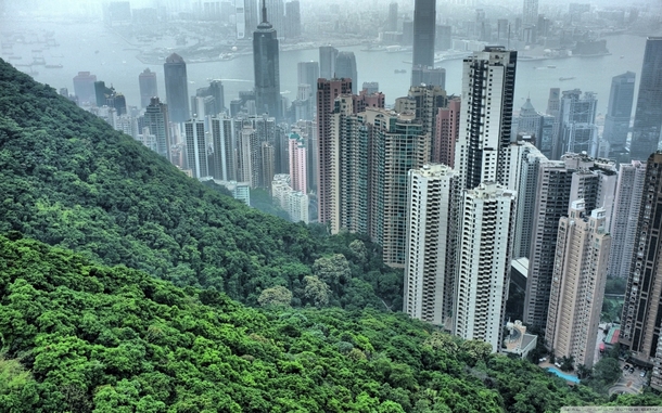  of the land in Hong Kong is protected by the govt and remains untouched The densely populated cityscape extends right to the border 