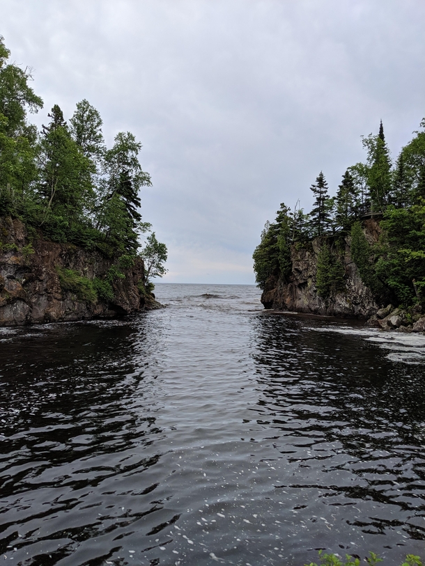  Temperance River where flows into Lake Superior in Northern MN Wish the light had been better today but nothing you can do about overcast weather x