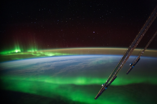 A beautiful clear shot of the Aurora Borealis near Australia from the ISS Image credit NASA