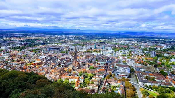 A Breathtaking View of Freiburg from the top of the Tower of Schlossberg 
