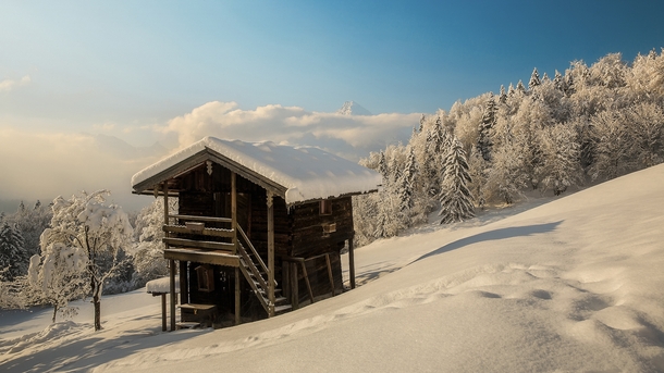 A cabin in the Bavarian Alps  Photographed by Robert Schller