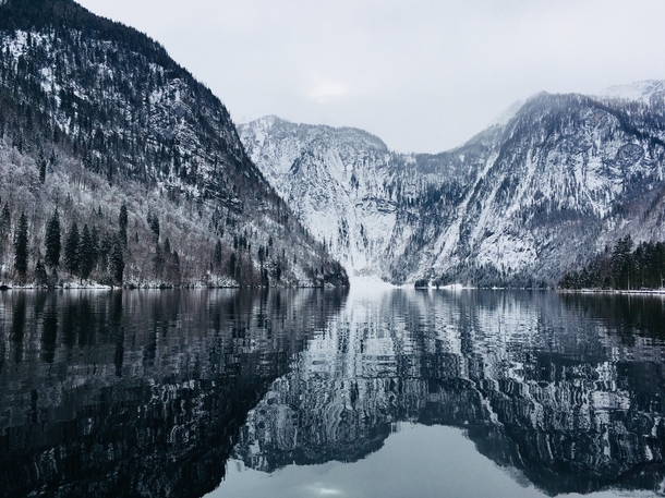 A calm winter day at Knigssee Germany 