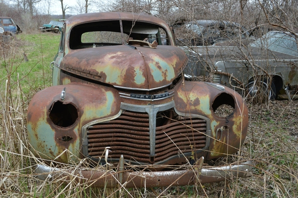 A  Chevrolet Special Deluxe rusting in Southern Ontario 