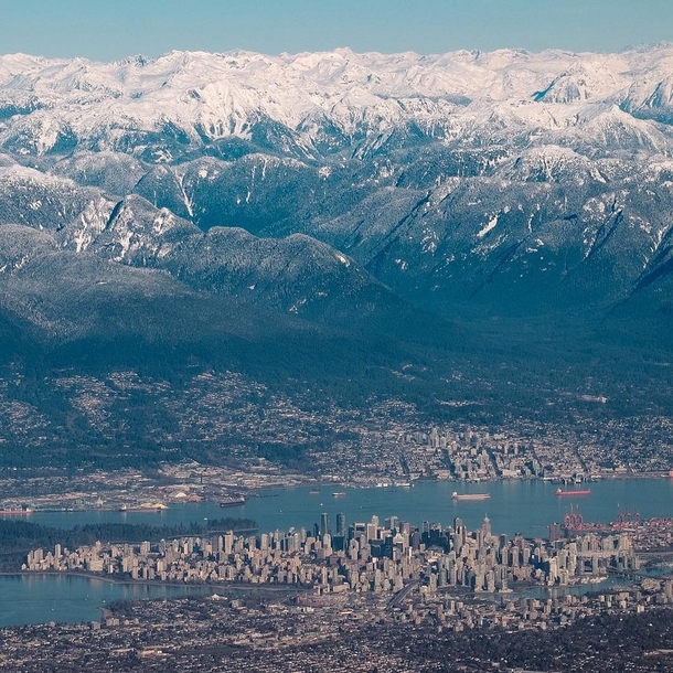 A city on the edge of civilization - Vancouver Canada on New Years Eve 