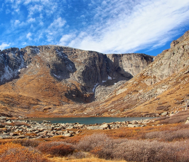 A cool crisp late-autumn day at Chicago Lakes in Colorado USA 