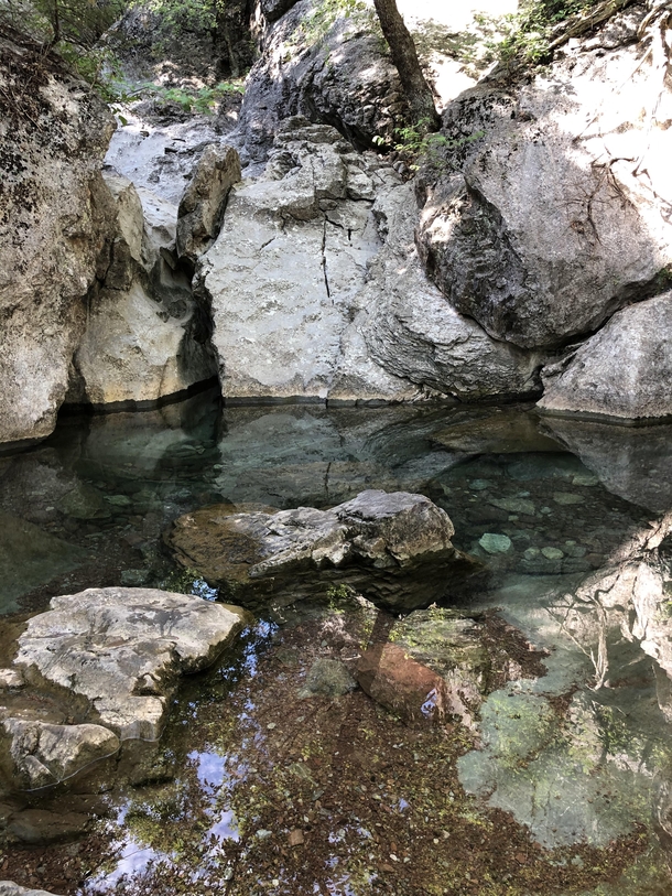 A cool spot I found with perfectly still water in Turner Falls Park OK 