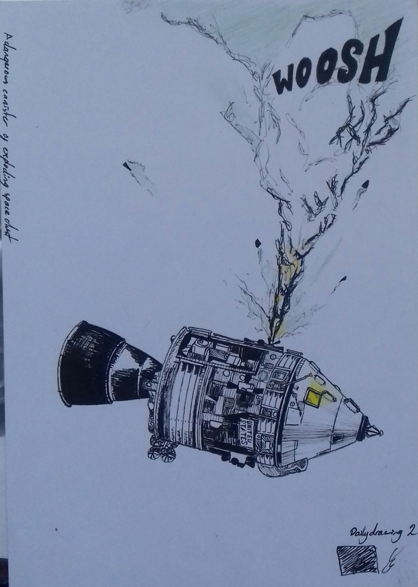 A dangerous canister of exploding space dust- a fun art prompt I did loosely based on apollo  