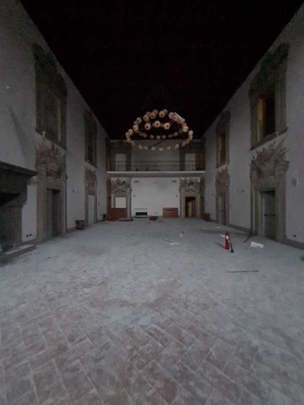 A entrance hall in a resort Progect failed in  from that year all the palace was closed whit bricks Tuscany italy