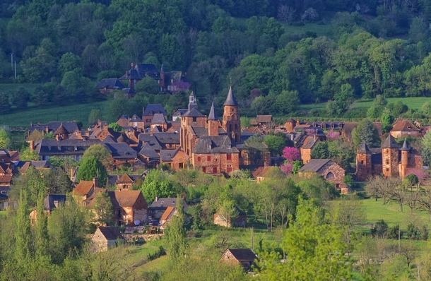 A French village made only of red bricks Collonges-la-Rouge Corrze 