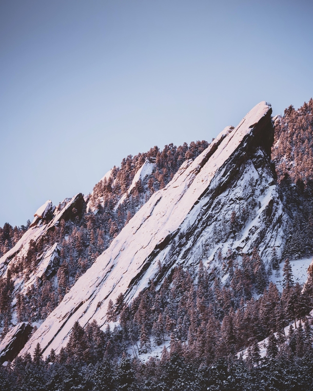 A frosty sunrise at the Flatirons in Boulder CO  erik_young