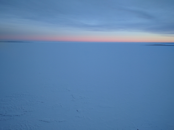 A frozen morning at Lesser Slave Lake in Faust Alberta 