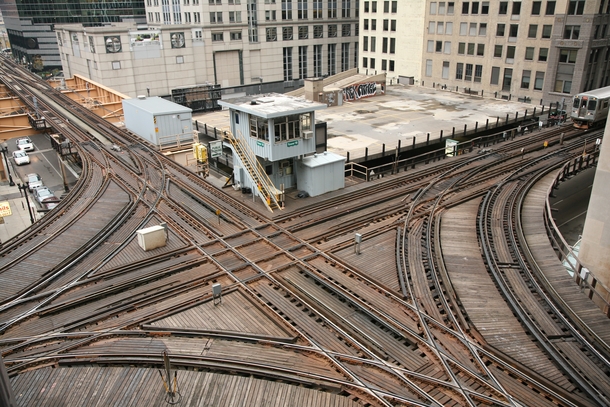 A grand union rail track junction in Chicago 