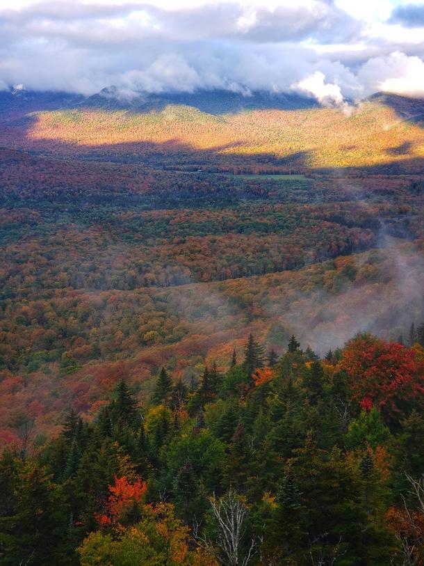 A mesmerizing morning in the Adirondacks today Fall foliage was a cherry on top 