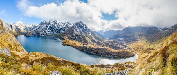 A panorama I took from the Southern Alps of New Zealand Lake Harris Routeburn Track 