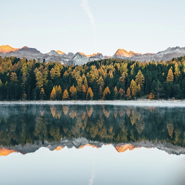 A perfect mirror Engadin Switzerland  Instagram bavarianexplorer