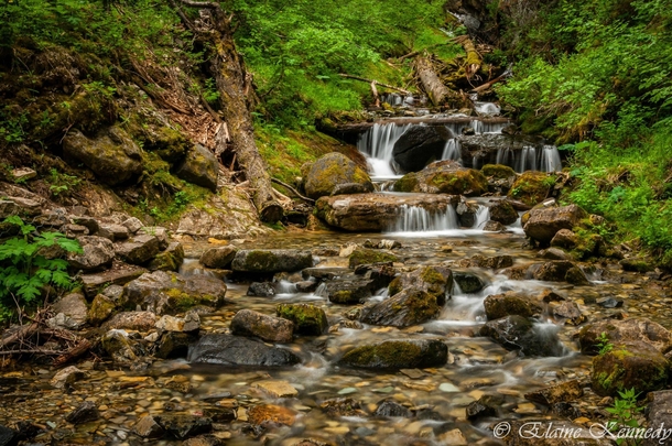 A quiet little waterfall at Waterton Lakes National Park Alberta 