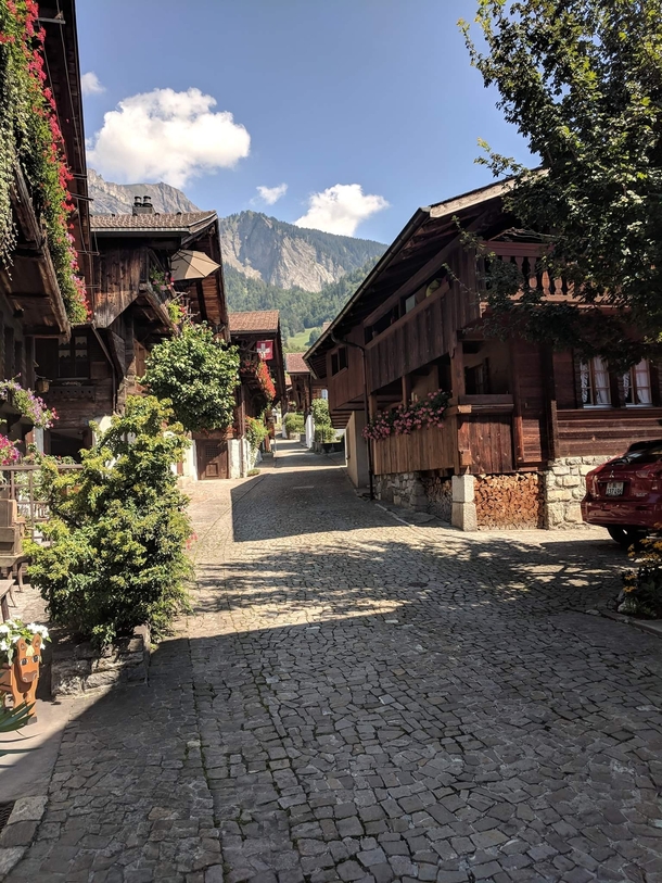 A quiet street in Brienz Switzerland