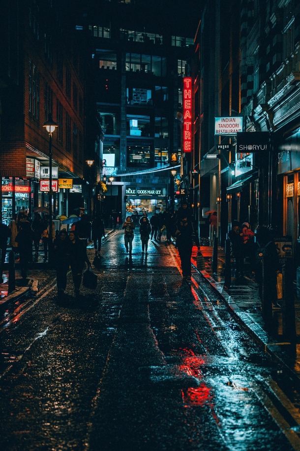 A rainy night in Soho London