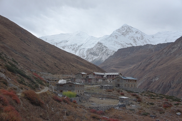A remote settlement in the Annapurna region Nepal 