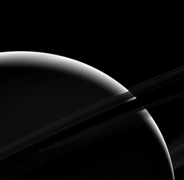 A Sliver of Saturn caught by Cassini