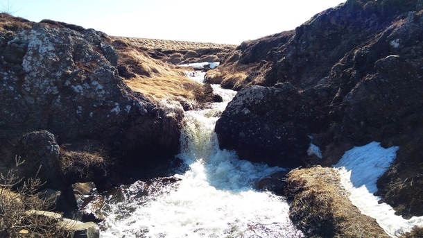 A small waterfall near Goafoss Iceland OC 