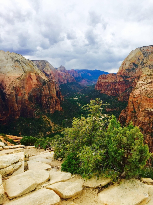 A Storm Approaching the Summit of Angels Landing Zion National Park 