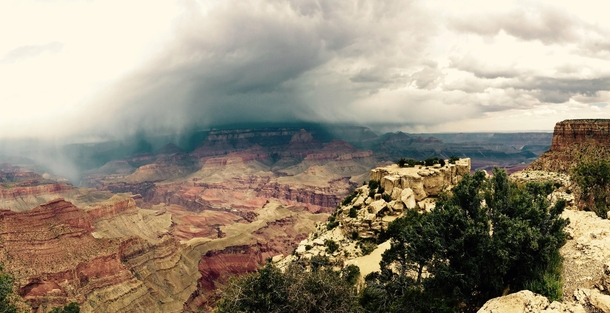A storm passing over the Grand Canyon 