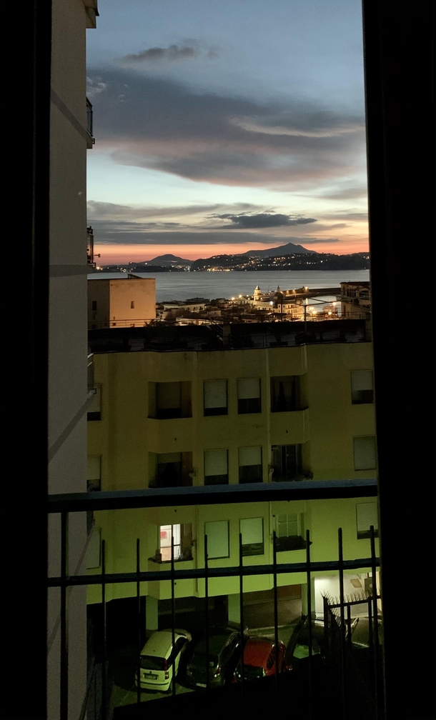 A sunset and an apartment Naples Italy