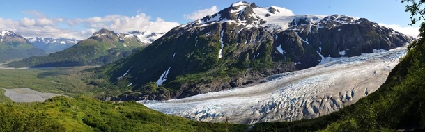 A sunshine covered Exit Glacier in Seward Alaska x 