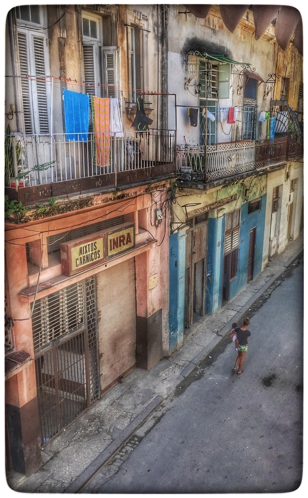A typical side street in Old Havana outside of the tourist area