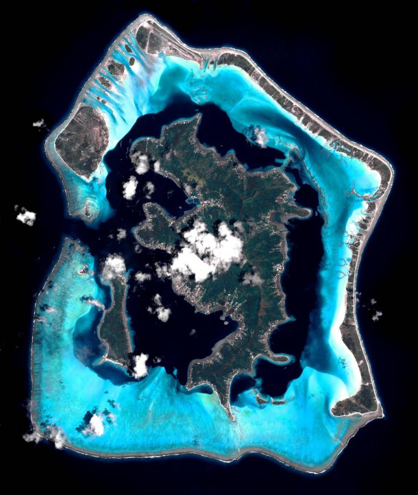 A view of Bora Bora from space
