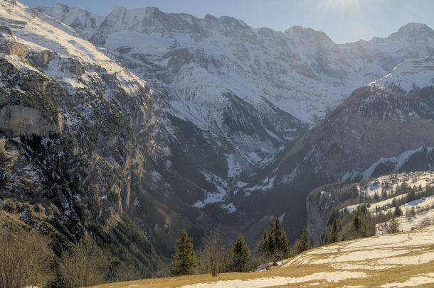 A view of the Lauterbrunnen valley from Mrren Switzerland 