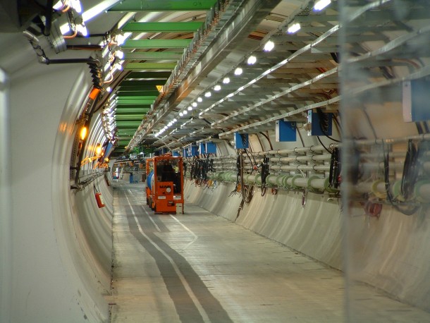 A view of the LHC tunnel where the Higgs particle was observed     