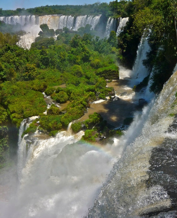A wall of water and jungle Iguazu Falls Argentina side 