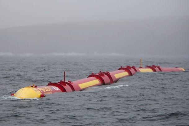 A wave power plant in the Orkney Islands UK