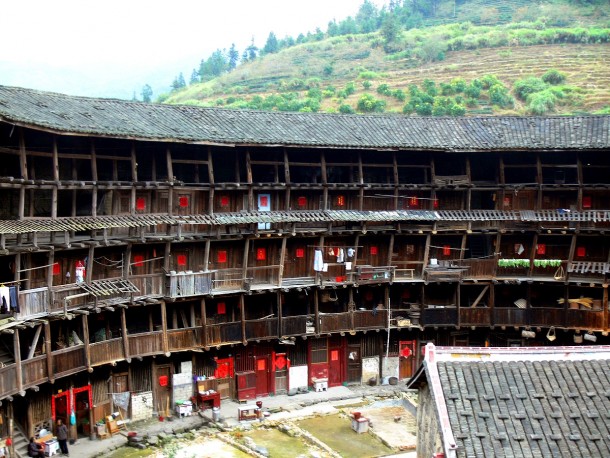 A  years old still inhabited tulou in Fujian China more info in comments  