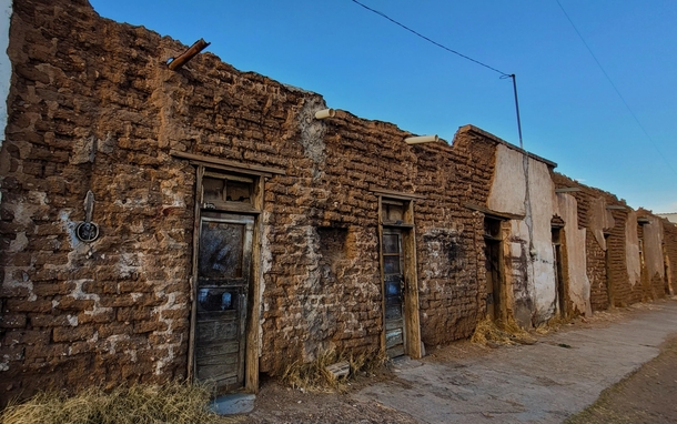 Abandoned Adobe houses in Nuevos Cada Grandes Chihuahua Mexico