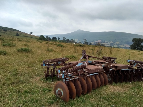 Abandoned agricultural equipment rusted up