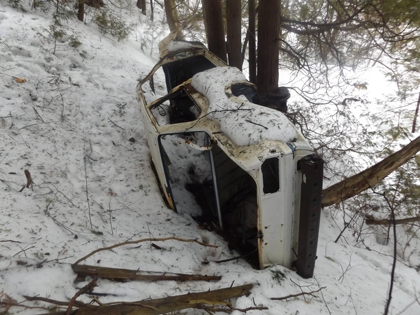 Abandoned car in woods in Pickering Canada