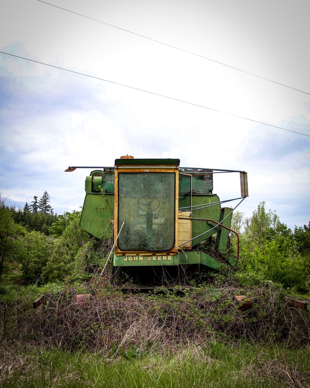 Abandoned combine harvester I spotted in a field