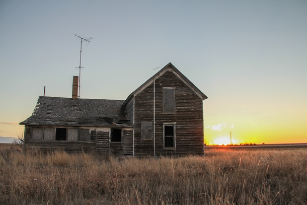 Abandoned Farm House  Miles in the middle of Kansas at Sunrise  Alex Person