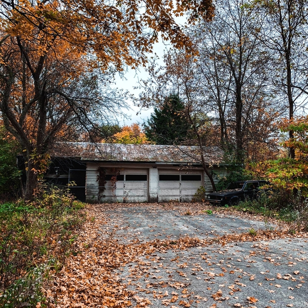 Abandoned Garage and Car in Delaware Ohio